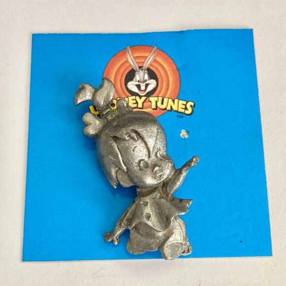Vintage Pebbles Flintstone Pin Brooch Warner Bros Hanna Barbera Bam Bam Charm - Picture 8 of 8